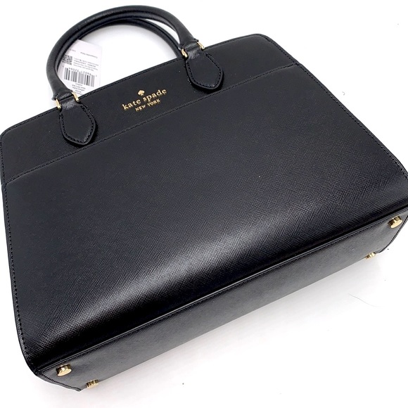 KATE SPADE Madison Saffiano Leather Medium Satchel BLACK COLOR - Picture 16 of 16